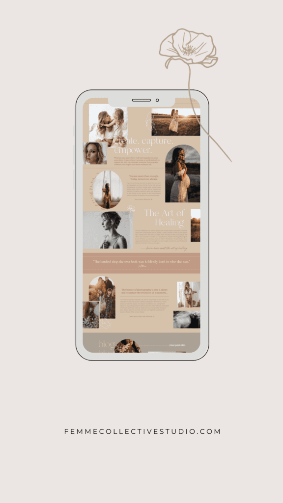 Brand and web transformation for a maternity photographer by Femme Collective Studio